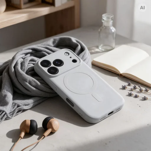 iPhone 18 Pro Max / 17 Pro Max strieborný Silicone Mag Cover silikónový kryt kompatibilný s MagSafe - 3