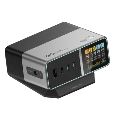Nabíjacia stanica Cuktech TA3005U (CUKTA300OGGR), s USB-C káblom, DC, USB a Type-C konektormi, technológiou PD3.1 a GaN, s displejom, 300 W, sivá