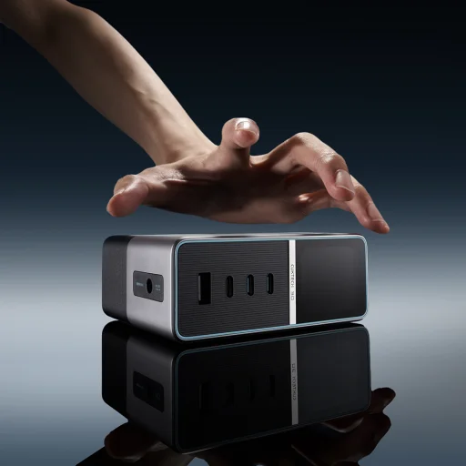 Nabíjacia stanica Cuktech TA3005U (CUKTA300OGGR), s USB-C káblom, DC, USB a Type-C konektormi, technológiou PD3.1 a GaN, s displejom, 300 W, sivá - 5