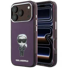 Apple iPhone 18 Pro Max / iPhone 17 Pro Max Karl Lagerfeld IML Ikonik Sketch Print MagSafe bordové puzdro