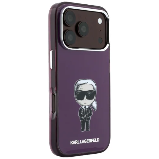 Apple iPhone 18 Pro Max / iPhone 17 Pro Max Karl Lagerfeld IML Ikonik Sketch Print MagSafe bordové puzdro - 4