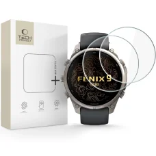 Tvrdené sklo Tech-Protect Glass Fit+ pre Garmin Fenix 9 Pro (47 mm), číre, 2 ks