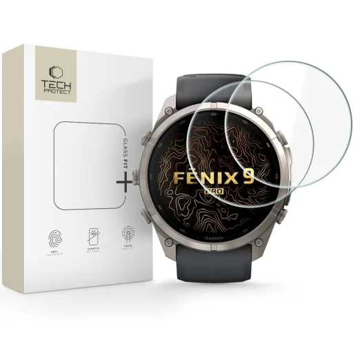 Garmin Fenix 9 Pro (51 mm) Tech-protect Glass Fit+ tvrdené ochranné sklo, 2 ks, číre - 1
