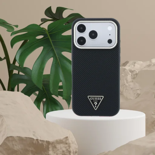 iPhone 18 Pro Max / iPhone 17 Pro Max Guess KevlarTriangle Logo MagSafe puzdro – čierne - 11