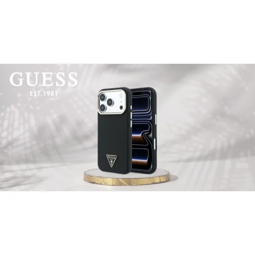 iPhone 18 Pro Max / iPhone 17 Pro Max Guess KevlarTriangle Logo MagSafe puzdro – čierne - 9