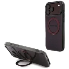 iPhone 18 Pro Max / iPhone 17 Pro Max AMG IML Urban Line dvojvrstvový kryt s prstencovým stojanom, kompatibilný s MagSafe, bordový