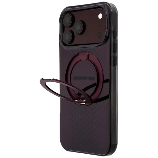 iPhone 18 Pro Max / iPhone 17 Pro Max AMG IML Urban Line dvojvrstvový kryt s prstencovým stojanom, kompatibilný s MagSafe, bordový - 2