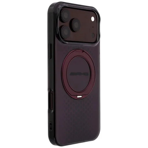 iPhone 18 Pro Max / iPhone 17 Pro Max AMG IML Urban Line dvojvrstvový kryt s prstencovým stojanom, kompatibilný s MagSafe, bordový - 4