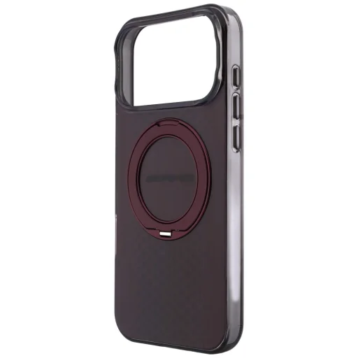 iPhone 18 Pro Max / iPhone 17 Pro Max AMG IML Urban Line dvojvrstvový kryt s prstencovým stojanom, kompatibilný s MagSafe, bordový - 6