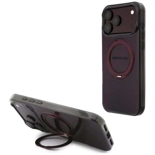 iPhone 18 Pro Max / iPhone 17 Pro Max AMG IML Urban Line dvojvrstvový kryt s prstencovým stojanom, kompatibilný s MagSafe, bordový - 1