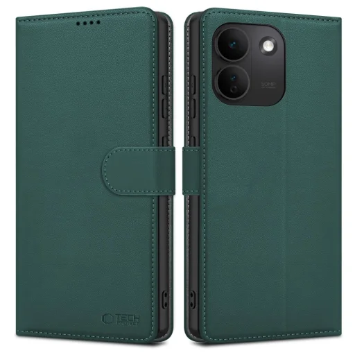 Xiaomi Redmi Note 17 Pro Max 5G zelené peňaženkové flipové puzdro Tech-Protect - 1