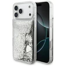 Apple iPhone 18 Pro Max / 17 Pro Max strieborný Guess Liquid Glitter 4G Charms zadný kryt