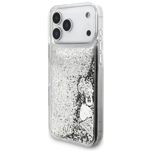 Apple iPhone 18 Pro Max / 17 Pro Max strieborný Guess Liquid Glitter 4G Charms zadný kryt - 2