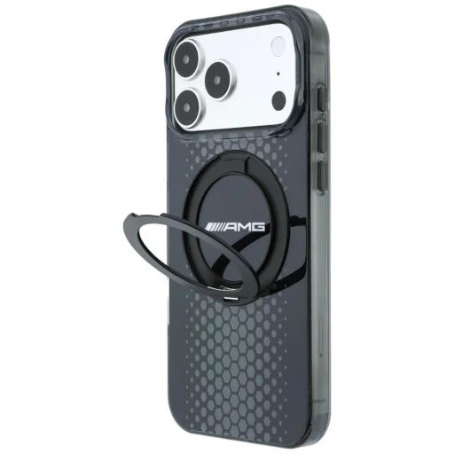 iPhone 18 Pro / 17 Pro AMG IML Urban Line dvojvrstvové MagSafe puzdro s otočným prstencovým stojanom, čierne - 2