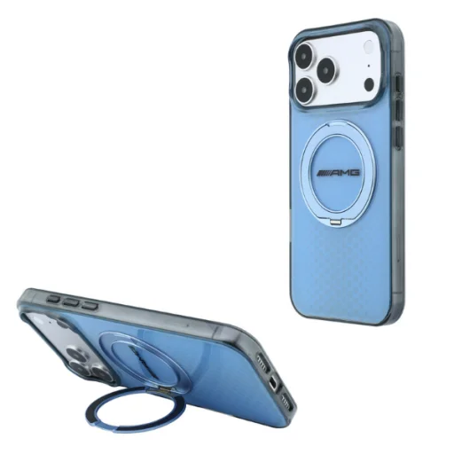 iPhone 18 Pro Max / 17 Pro Max AMG IML Double Layer Urban Line modré puzdro s prstencovým stojanom, kompatibilné s MagSafe - 12