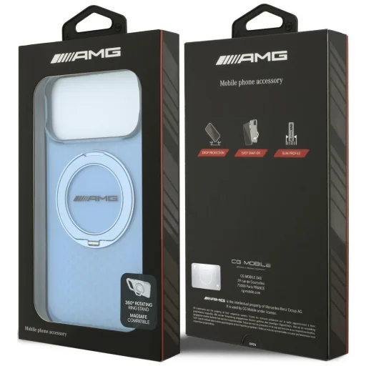 iPhone 18 Pro Max / 17 Pro Max AMG IML Double Layer Urban Line modré puzdro s prstencovým stojanom, kompatibilné s MagSafe - 8