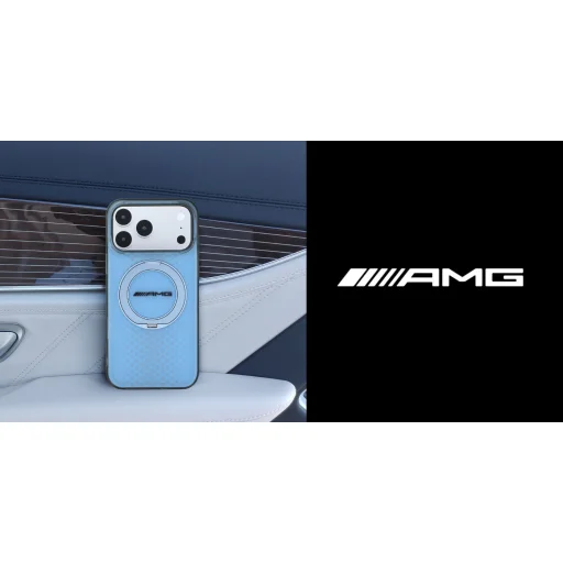 iPhone 18 Pro Max / 17 Pro Max AMG IML Double Layer Urban Line modré puzdro s prstencovým stojanom, kompatibilné s MagSafe - 9