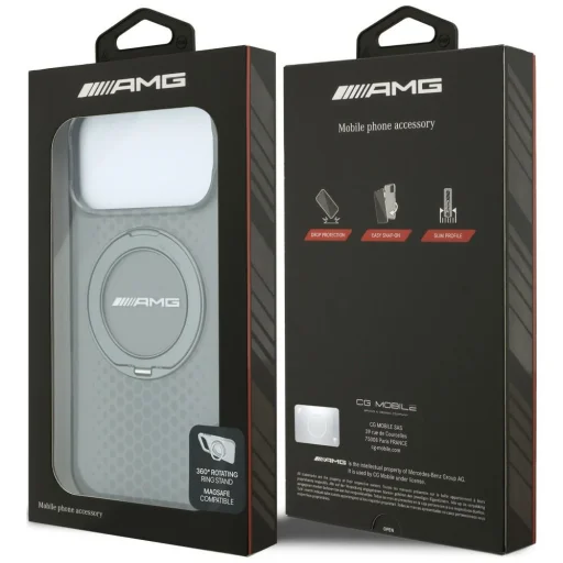 iPhone 18 Pro Max / iPhone 17 Pro Max AMG IML dvojvrstvové puzdro Urban Line MagSafe s prstencovým stojanom, sivé - 8