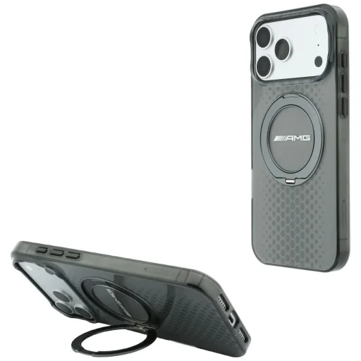 iPhone 18 Pro Max / iPhone 17 Pro Max AMG IML dvojvrstvové puzdro Urban Line MagSafe s prstencovým stojanom, sivé - 1