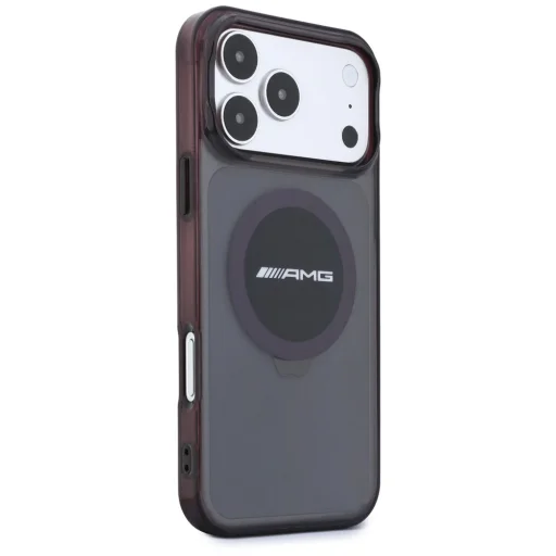 Kryt pre iPhone 18 Pro Max / 17 Pro Max AMG IML transparentný, s dvojfarebným blokovým MagSafe dizajnom, čierno-bordový - 4