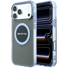 iPhone 18 Pro Max / iPhone 17 Pro Max AMG IML Transparent Bicolor Block MagSafe puzdro, čierne/modré