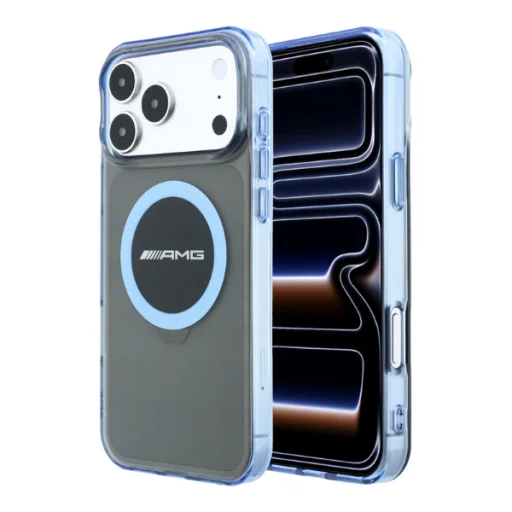 iPhone 18 Pro Max / iPhone 17 Pro Max AMG IML Transparent Bicolor Block MagSafe puzdro, čierne/modré - 10