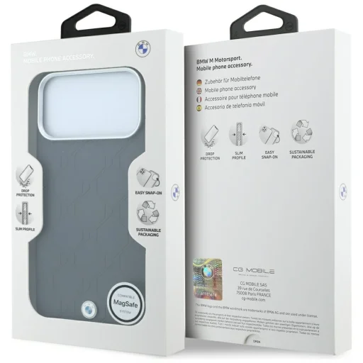 iPhone 18 Pro / 17 Pro MagSafe kryt BMW Sign Deboss s prešívaným vzorom a kovovým logom – antracit - 8