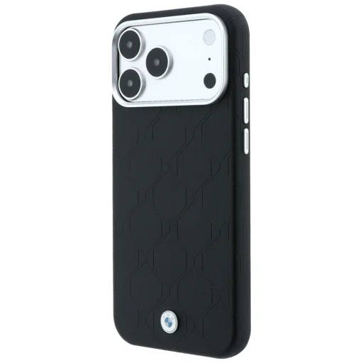 iPhone 18 Pro / iPhone 17 Pro čierne BMW Sign embosované, prešívané puzdro s kovovým logom MagSafe - 2