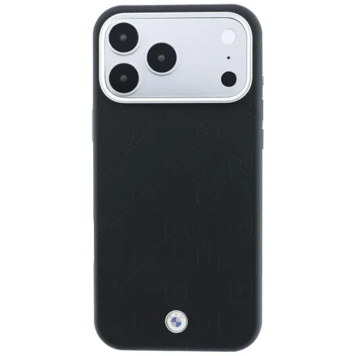 iPhone 18 Pro / iPhone 17 Pro čierne BMW Sign embosované, prešívané puzdro s kovovým logom MagSafe - 3
