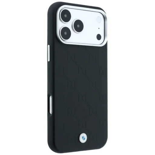 iPhone 18 Pro / iPhone 17 Pro čierne BMW Sign embosované, prešívané puzdro s kovovým logom MagSafe - 4