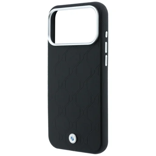 iPhone 18 Pro / iPhone 17 Pro čierne BMW Sign embosované, prešívané puzdro s kovovým logom MagSafe - 6