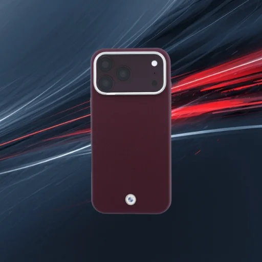 iPhone 18 Pro Max / 17 Pro Max bordové BMW Sign embosované, prešívané puzdro s kovovým logom MagSafe - 11