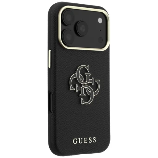 Apple iPhone 18 Pro / 17 Pro čierny Guess Grained & Big Resin Logo ochranný kryt - 4