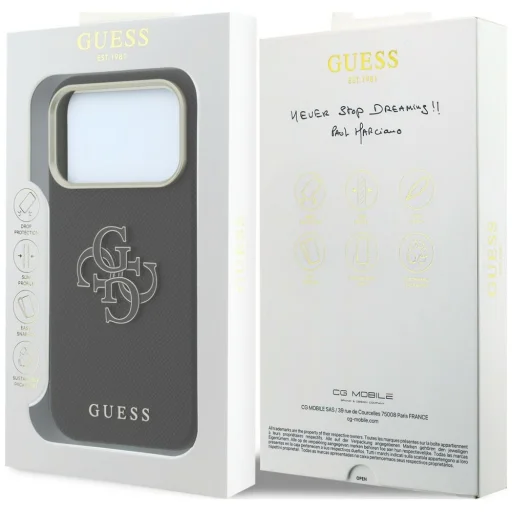 Apple iPhone 18 Pro / 17 Pro čierny Guess Grained & Big Resin Logo ochranný kryt - 8