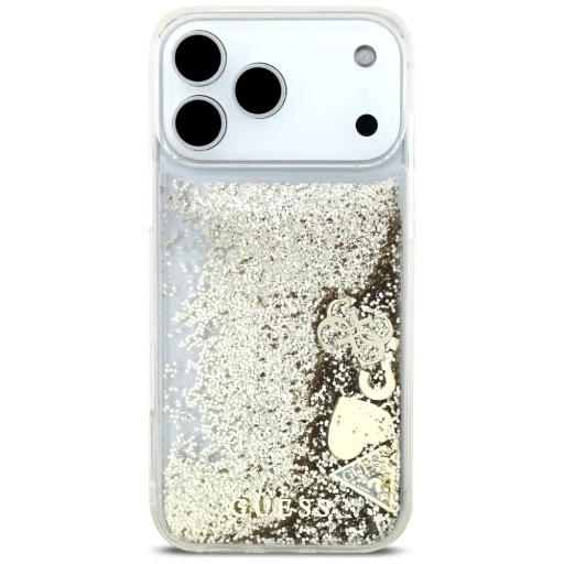 iPhone 18 Pro Max / iPhone 17 Pro Max zlatý Guess Liquid Glitter 4G Charms zadný kryt - 3