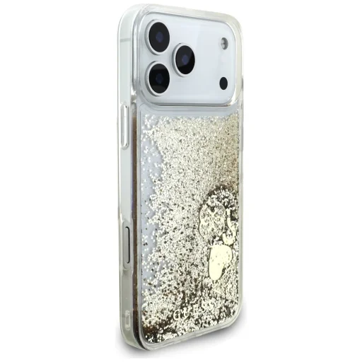 iPhone 18 Pro Max / iPhone 17 Pro Max zlatý Guess Liquid Glitter 4G Charms zadný kryt - 4