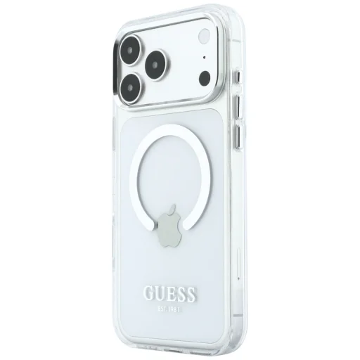 iPhone 18 Pro Max / iPhone 17 Pro Max Guess Metal Outline MagSafe puzdro, strieborné - 2
