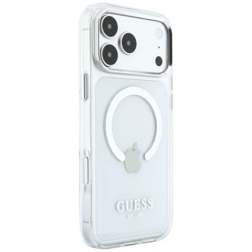 iPhone 18 Pro Max / iPhone 17 Pro Max Guess Metal Outline MagSafe puzdro, strieborné - 4