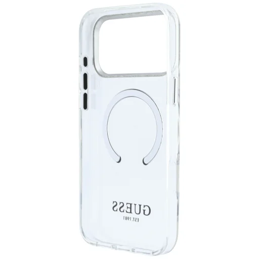 iPhone 18 Pro Max / iPhone 17 Pro Max Guess Metal Outline MagSafe puzdro, strieborné - 7