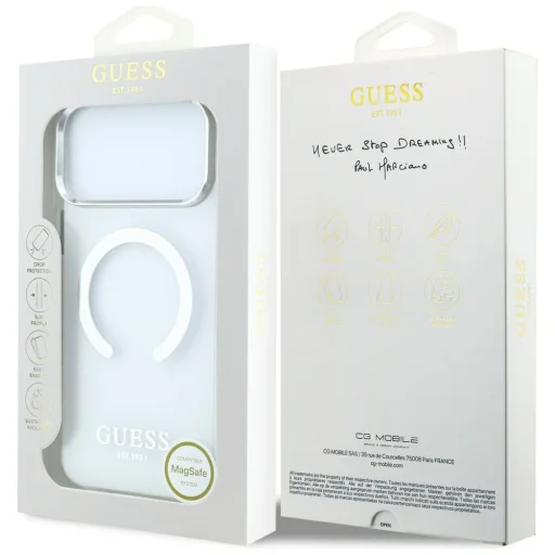 iPhone 18 Pro Max / iPhone 17 Pro Max Guess Metal Outline MagSafe puzdro, strieborné - 8
