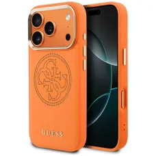iPhone 18 Pro / iPhone 17 Pro oranžový Guess Perforated 4G MagSafe zadný kryt