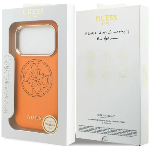 iPhone 18 Pro / iPhone 17 Pro oranžový Guess Perforated 4G MagSafe zadný kryt - 8