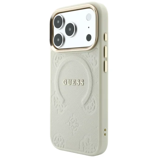iPhone 18 Pro Max / iPhone 17 Pro Max béžové puzdro Guess Saffiano Peony & Ring MagSafe - 2