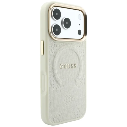 iPhone 18 Pro Max / iPhone 17 Pro Max béžové puzdro Guess Saffiano Peony & Ring MagSafe - 4