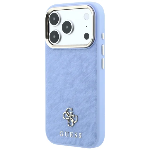 Svetlomodré puzdro Guess Saffiano Small 4G & Classic Logo MagSafe pre iPhone 18 Pro / 17 Pro - 2