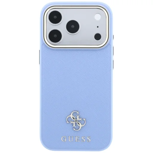 Svetlomodré puzdro Guess Saffiano Small 4G & Classic Logo MagSafe pre iPhone 18 Pro / 17 Pro - 3