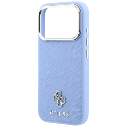 Svetlomodré puzdro Guess Saffiano Small 4G & Classic Logo MagSafe pre iPhone 18 Pro / 17 Pro - 6