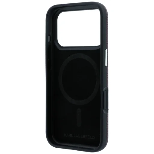 iPhone 18 Pro / 17 Pro bordové puzdro Karl Lagerfeld Grained Karl Head Metal MagSafe - 7