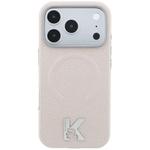 Apple iPhone 18 Pro / 17 Pro béžový Karl Lagerfeld zadný kryt so zrnitým vzorom, embosovaným krúžkom a logom Kameo MagSafe - 3