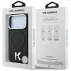 iPhone 18 Pro / iPhone 17 Pro Karl Lagerfeld zrnité, reliéfne puzdro MagSafe s logom prsteňa a kamey, čierne thumbnail